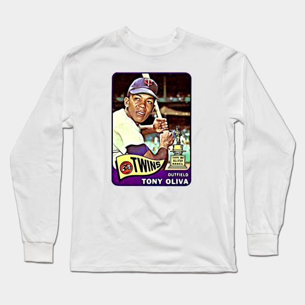 1965 Tony Oliva Minnesota Twins All-Star Rookie Long Sleeve T-Shirt by flashbackchamps